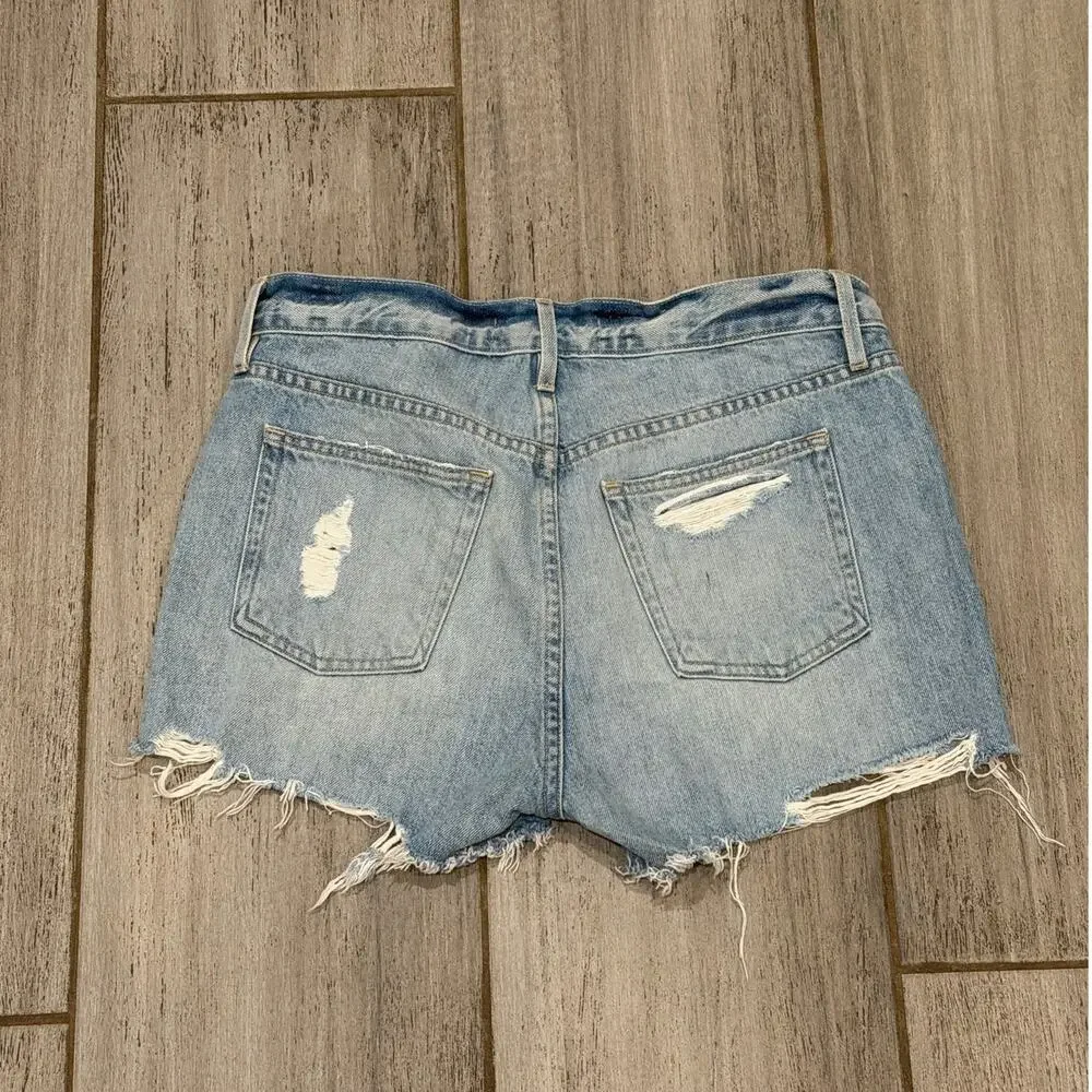 3x1 NYC Denim Shorts Womens 25 Blue Jean Distressed Raw Hem Button Fly